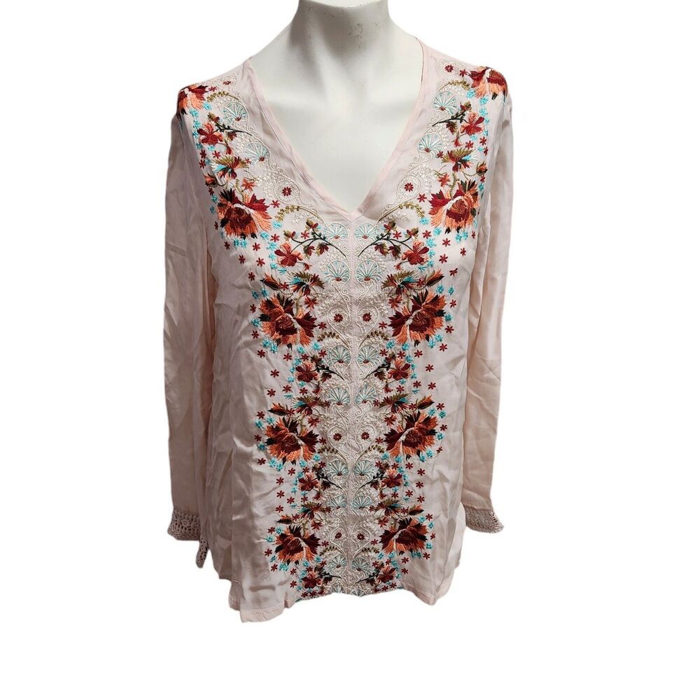 Sundance Tunic Blouse Womns SZ Small Embroidered Boho Hippie Peasant Cottagecore
